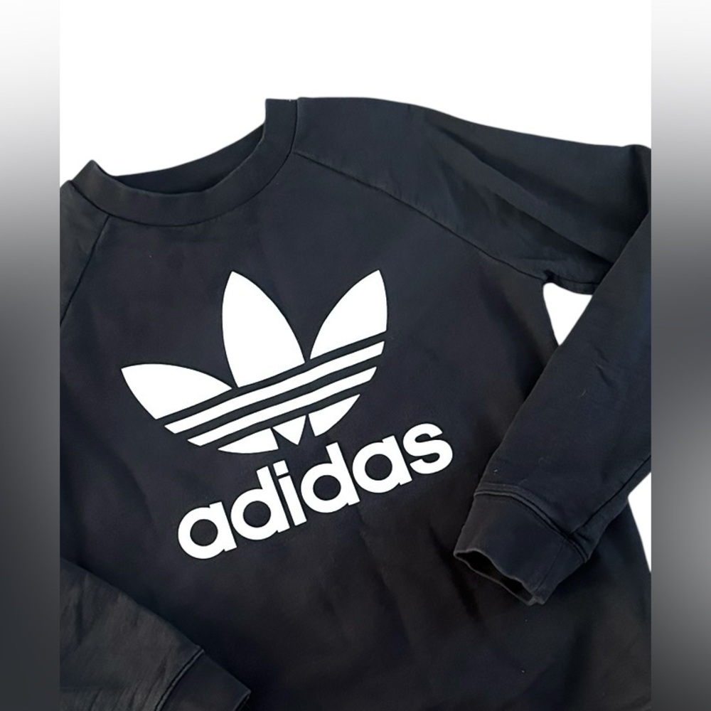 Adidas‎ Logo Pullover Black Sweatshirt Womens Small